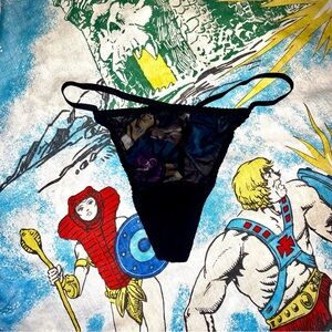 Cacique Black Sheer Thong